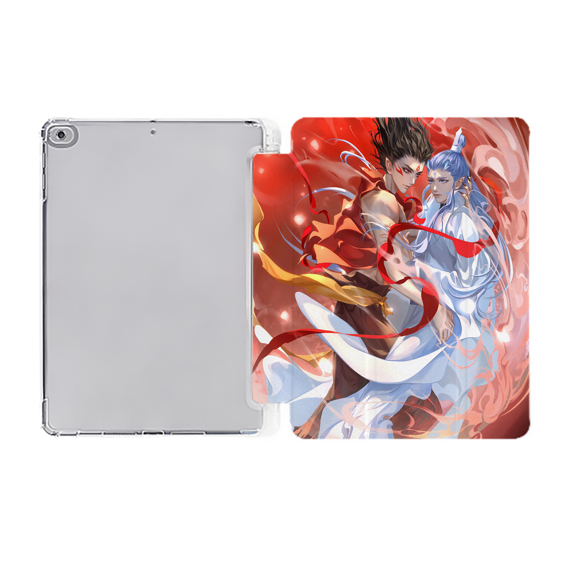 （画像用） Ne Zha 2 ナタ 魔童の大暴れ IPad ケース ペン収納付き 三つ折りスタンド PUレザー×シリコン 対応機種9.5/10.5/10.9インチ